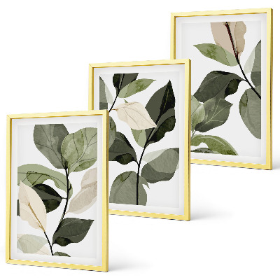 Billedsæt til soveværelset Malede boho planteblade