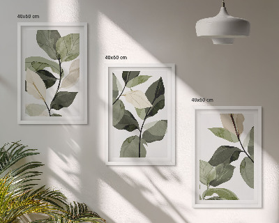 Billedsæt til soveværelset Malede boho planteblade
