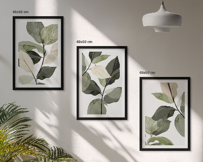 Billedsæt til soveværelset Malede boho planteblade