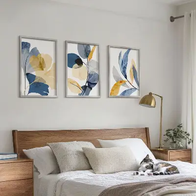 Akvarel plantemotiver inspiration til billedvæg