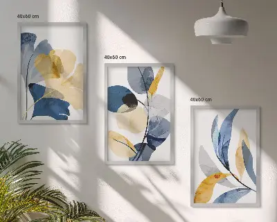 Akvarel plantemotiver inspiration til billedvæg