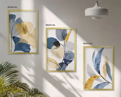 Akvarel plantemotiver inspiration til billedvæg