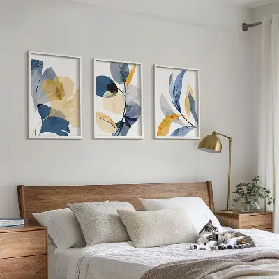 Akvarel plantemotiver inspiration til billedvæg