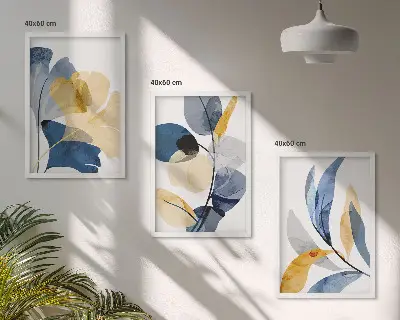Akvarel plantemotiver inspiration til billedvæg