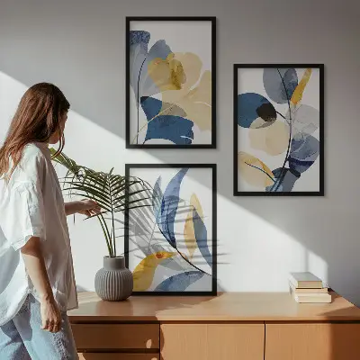 Akvarel plantemotiver inspiration til billedvæg