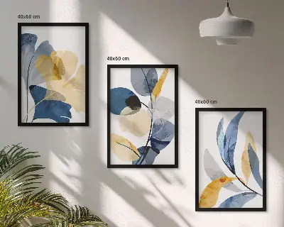 Akvarel plantemotiver inspiration til billedvæg
