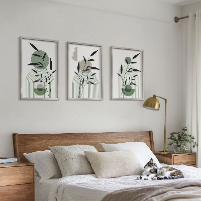 Billedsæt til soveværelset Boho plantekompositioner