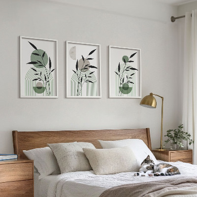 Billedsæt til soveværelset Boho plantekompositioner