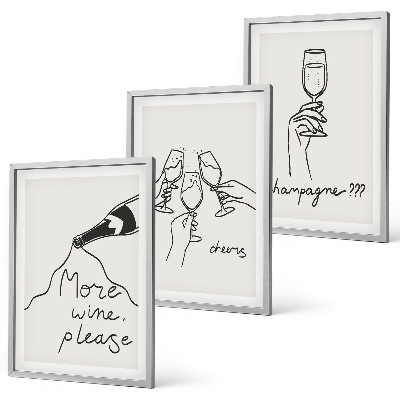 Billedvæg inspiration Stregtegning af champagnevin