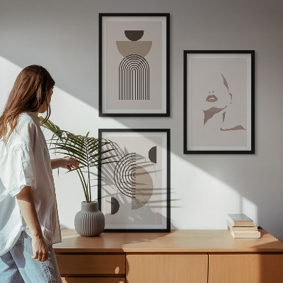 Billedvæg inspiration Abstrakte former og ansigt