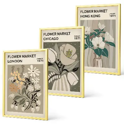 Blomstermesser i London, Chicago og Hong Kong inspiration til billedvæg