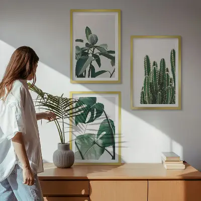 Billedsæt til soveværelset med tropiske æstetiske planter