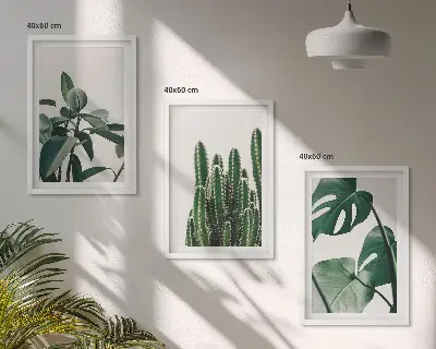 Billedsæt til soveværelset med tropiske æstetiske planter