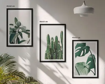 Billedsæt til soveværelset med tropiske æstetiske planter