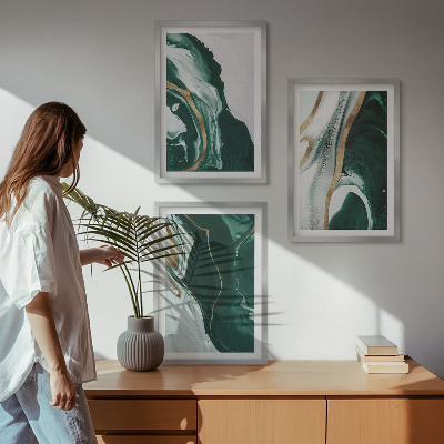 Billedvæg inspiration Abstrakte grønne malingsmønstre