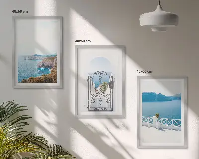 Havarkitektur i Grækenland triptykon med ramme