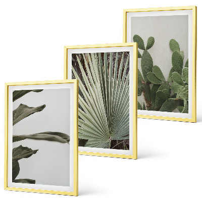 Billedsæt til soveværelset Blade af tropiske planter i pastel