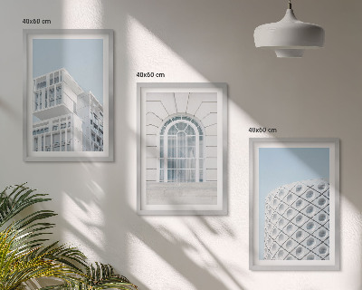 Triptykon billeder med ramme Moderne arkitekturgeometri