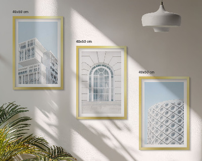 Triptykon billeder med ramme Moderne arkitekturgeometri