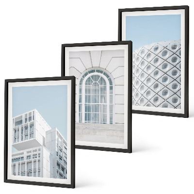 Triptykon billeder med ramme Moderne arkitekturgeometri