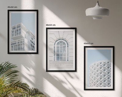 Triptykon billeder med ramme Moderne arkitekturgeometri