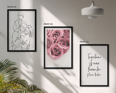 Billedsæt til soveværelset Familie lineart rosebuketter