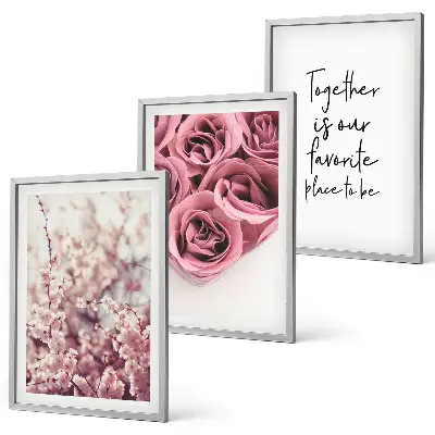 Billedvæg med blomstermotiv buket af roser med indskrift