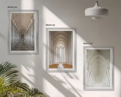 Billedvæg med interiør af historiske bygninger inspiration til din billedvæg