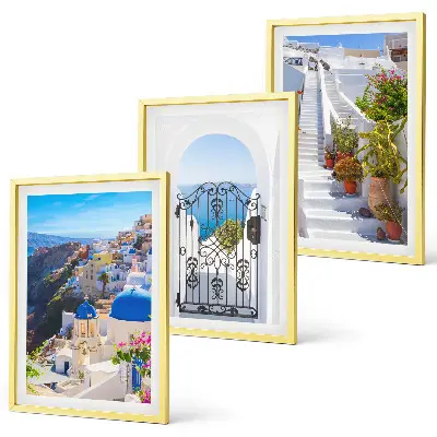 Triptykon med Santorini-arkitektur i Oia billeder med ramme