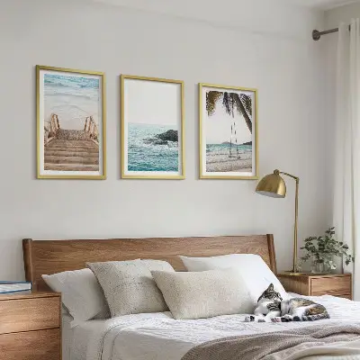 Billedvæg med strandtema trapper og hav med gynge