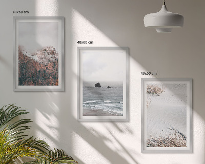 Billedsæt til soveværelset Bjerge, skyer, hav, sand, natur