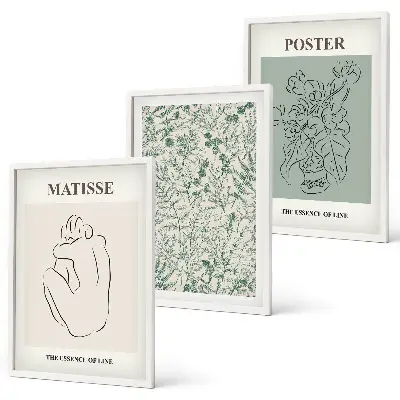 Sengesæt til soveværelset med minimalistisk mønster af linjer og planter