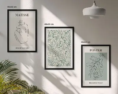 Sengesæt til soveværelset med minimalistisk mønster af linjer og planter