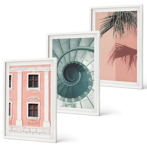 Billedvæg med pastel spiralarkitektur inspiration til din billedvæg