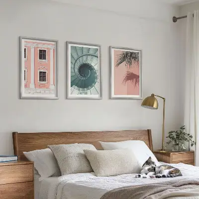 Billedvæg med pastel spiralarkitektur inspiration til din billedvæg