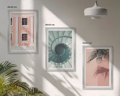 Billedvæg med pastel spiralarkitektur inspiration til din billedvæg