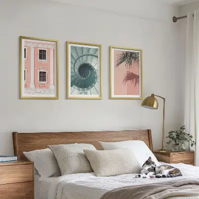 Billedvæg med pastel spiralarkitektur inspiration til din billedvæg