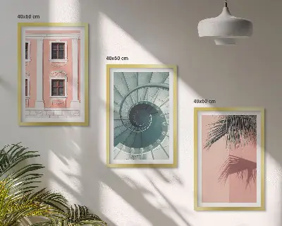 Billedvæg med pastel spiralarkitektur inspiration til din billedvæg