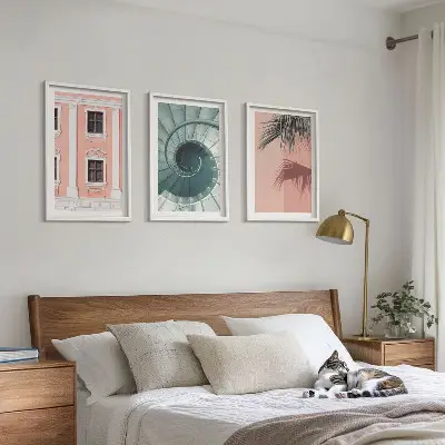 Billedvæg med pastel spiralarkitektur inspiration til din billedvæg