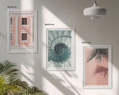 Billedvæg med pastel spiralarkitektur inspiration til din billedvæg