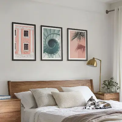 Billedvæg med pastel spiralarkitektur inspiration til din billedvæg