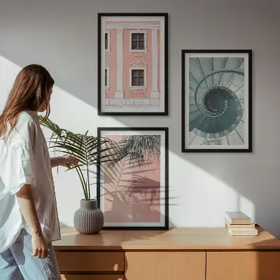 Billedvæg med pastel spiralarkitektur inspiration til din billedvæg