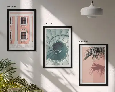 Billedvæg med pastel spiralarkitektur inspiration til din billedvæg