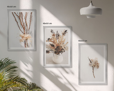 Billedsæt til soveværelset Blomster, grene, minimalistisk