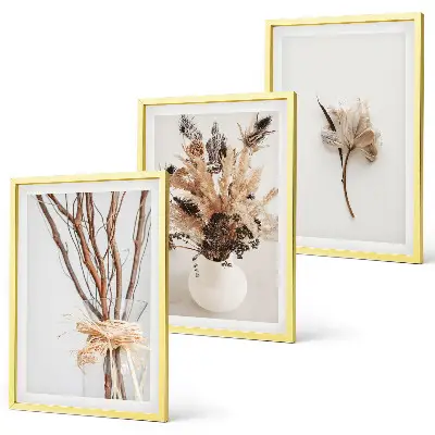 Billedsæt til soveværelset med minimalistiske blomster og grene