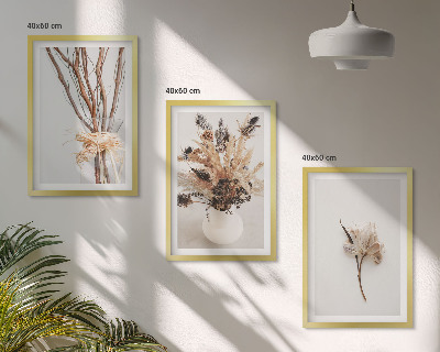 Billedsæt til soveværelset Blomster, grene, minimalistisk