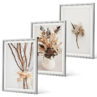 Billedsæt til soveværelset med minimalistiske blomster og grene