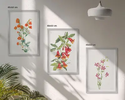 Vintage blomstermaleri inspiration til billedvæg