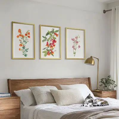 Vintage blomstermaleri inspiration til billedvæg