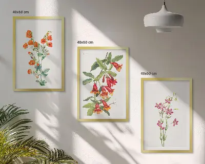 Vintage blomstermaleri inspiration til billedvæg